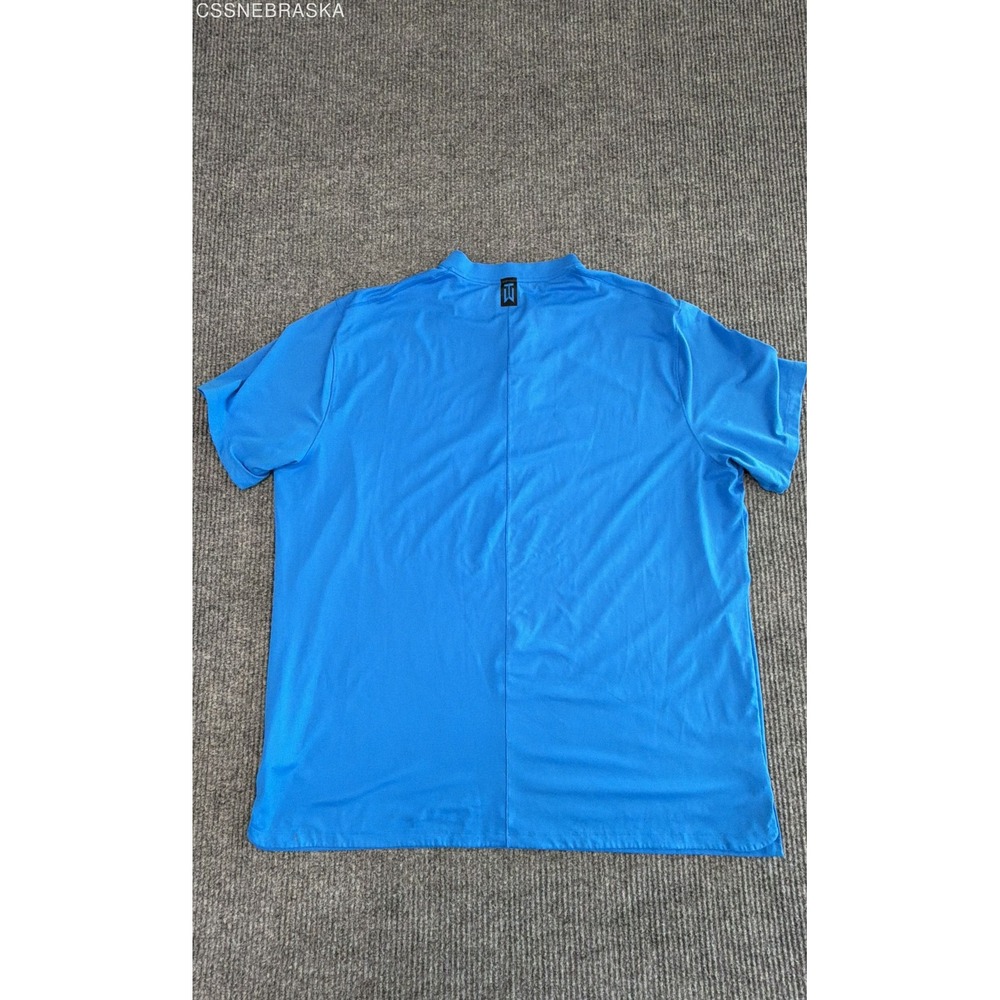 Nike Blue Tiger Woods Vapor Reflective Blade Collar Golf Shirt Men Chevron XXl - Picture 10 of 10